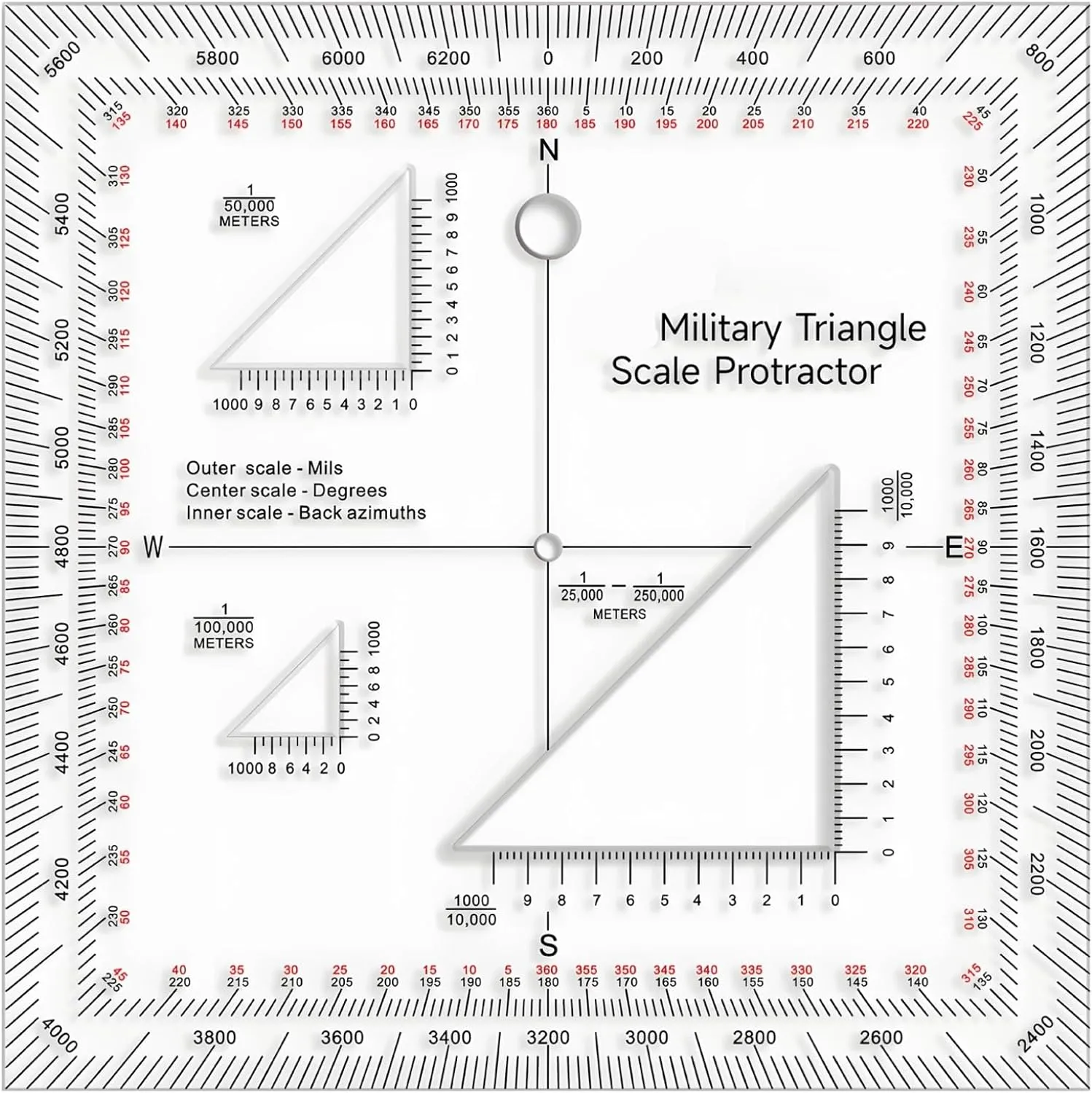 Tactical Coordinate Scale Ruler for Military Use, Utm Mgrs Navigation Tool for Map Reading, Navigation Device, Tactical Grid Reference Guide for Outdoor Activities