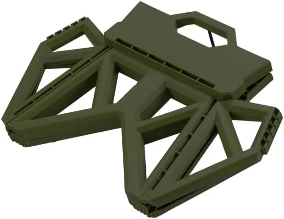 Tactical Folding Step Stool Portable Small Chair Collapsible for Kitchen,Hiking Stool Backpacking, Camping, Fishing and Hunting (Green)