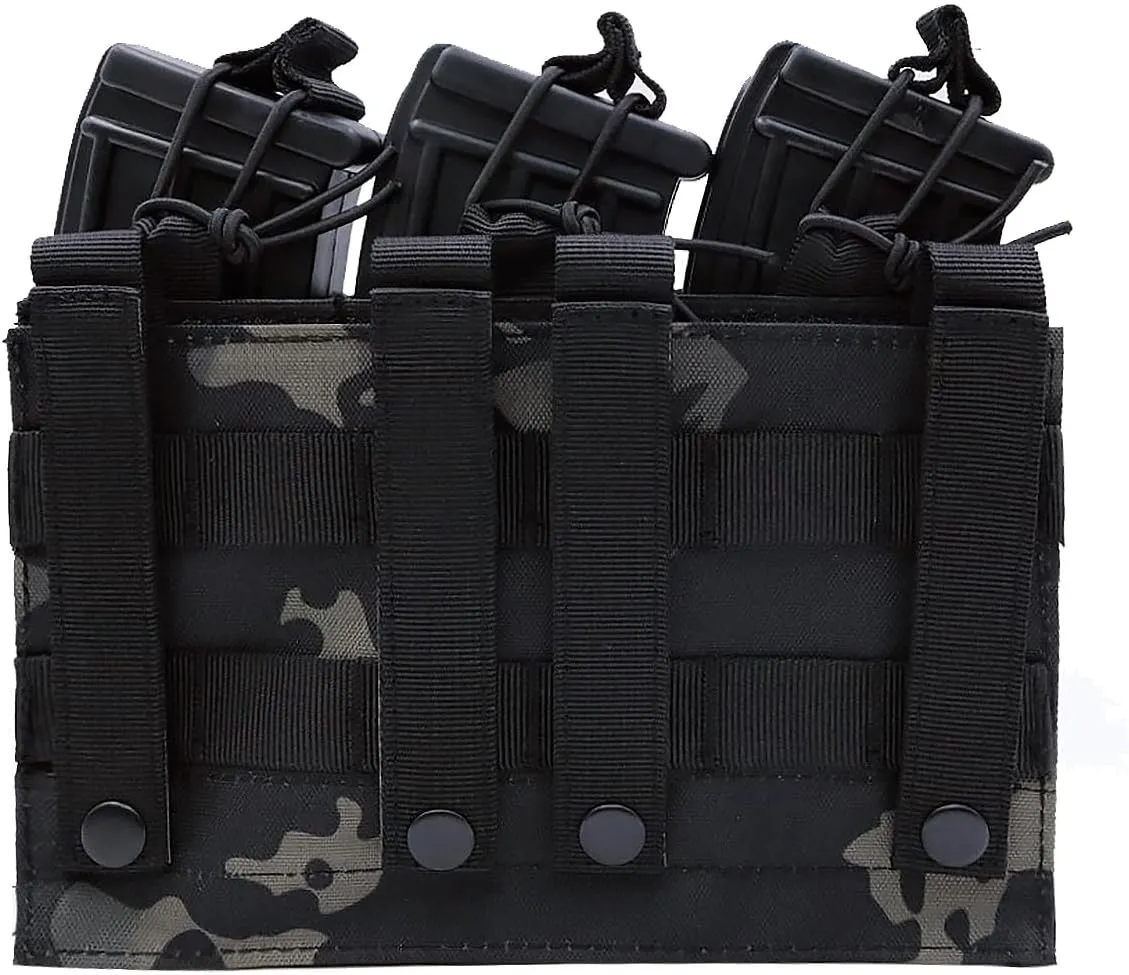 Tactical Triple Magazine Pouch，Molle Utility Tool Pouch with M4/M16 Enthusiast Large Capacity Utility Bag 1000D Backpack Vest Attachment Pouch