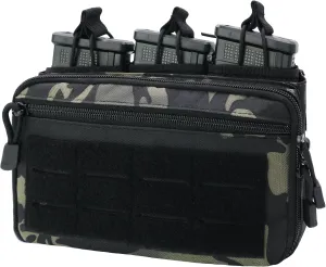 Tactical Triple Magazine Pouch，Molle Utility Tool Pouch with M4/M16 Enthusiast Large Capacity Utility Bag 1000D Backpack Vest Attachment Pouch