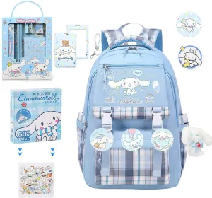 Teen backpack Large Capacity Backpack Kawaii Backpack Suitable for Daily Use on School Excursions with Pencil Set Bus Card Protector and Cartoon Stickers