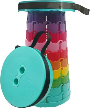 Telescopic Foldable Camping Stool, Sturdy Collapsible Outdoor Stool, Ultralight Retractable Seat for Camping