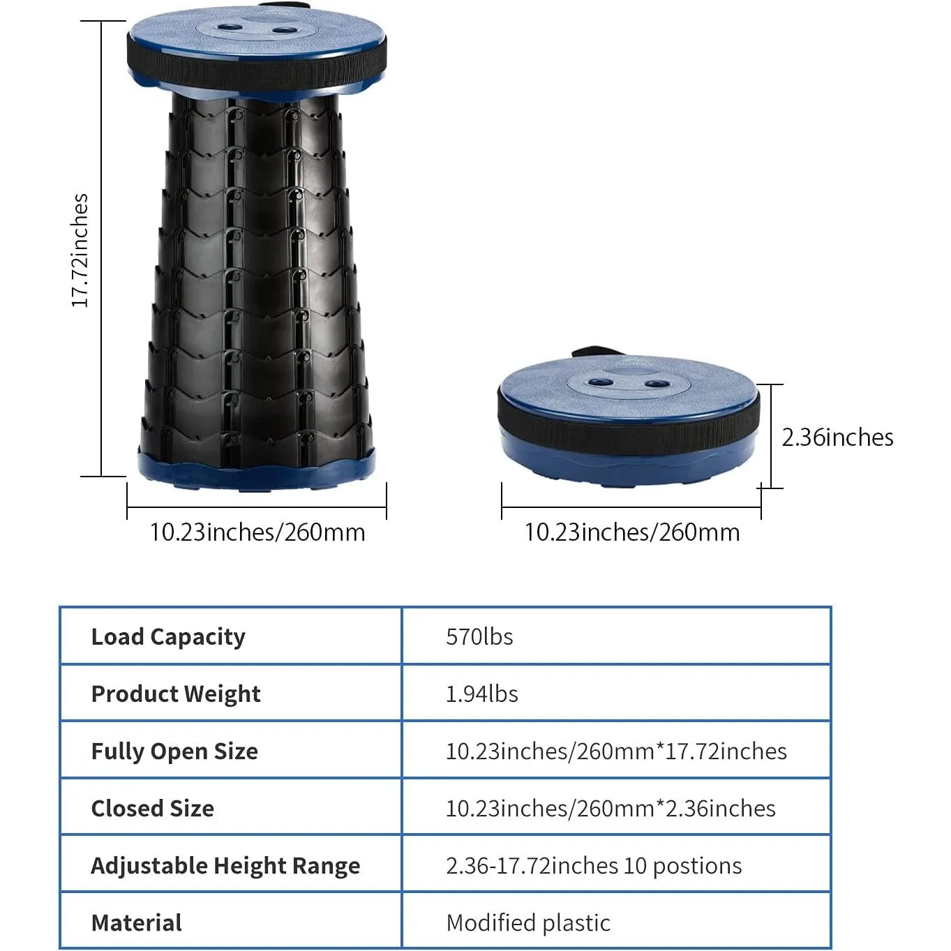 Telescoping Foldable Telescopic Stool 5.0