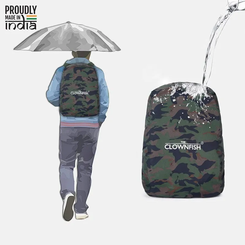 The Clownfish Rain Shield - Water Resistant Rain Cover | Adjustable Elastic | One Size Fits All | Green-Camo