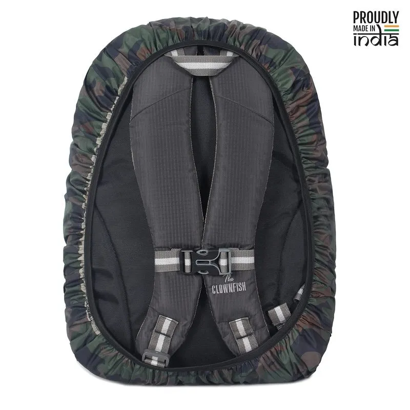 The Clownfish Rain Shield - Water Resistant Rain Cover | Adjustable Elastic | One Size Fits All | Green-Camo