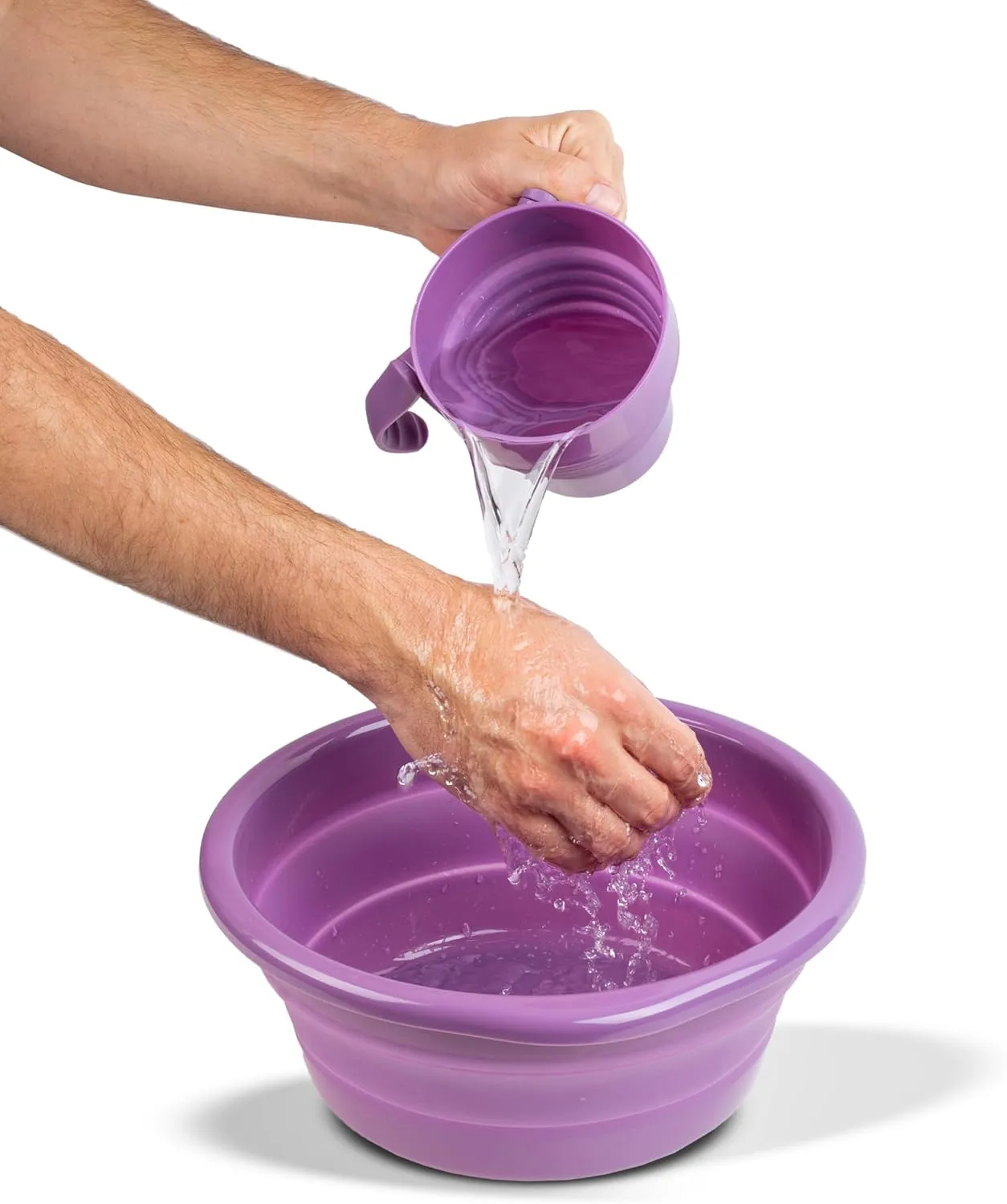 The Collapsible Hand Washing Bowl | Negel Vasser Set | Netilat Yadayim | Shissel and Kvort | Compact, Versatile, Foldable, Durable | Bowl, Cup and Cover