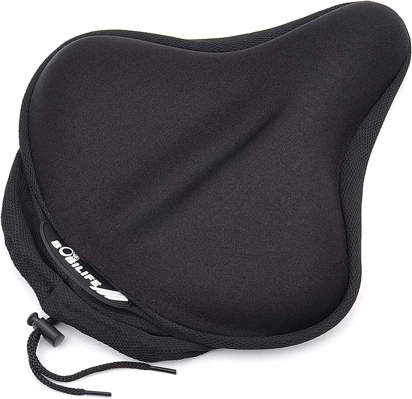 Thick & Wide Gel Bike Seat Cushion Pad with Rainproof Cover - Comfortable Silicone Gel Memory Foam Bicycle Saddle Seat Cushion with UV Protection