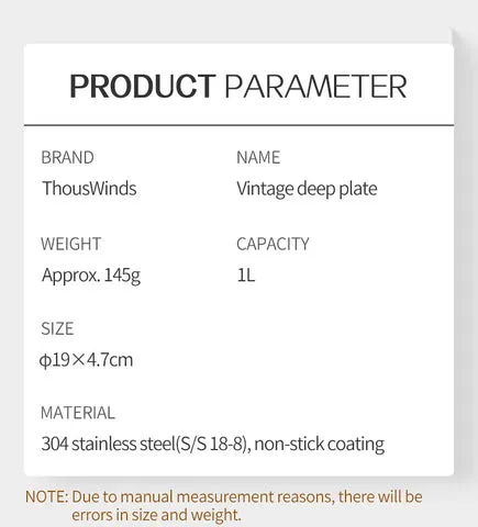 Thous Winds Vintage Deep Plate - Black