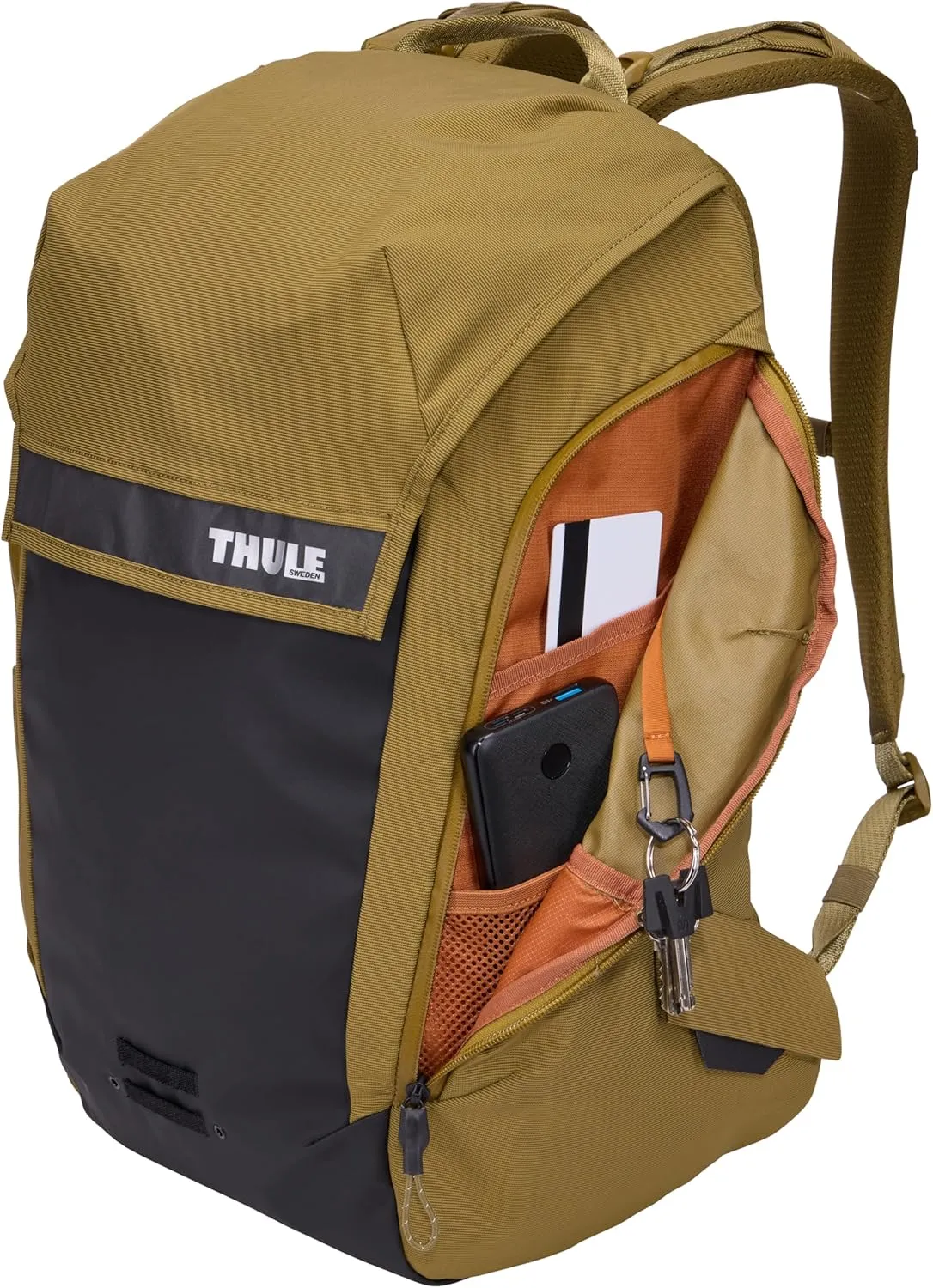 Thule Paramount Bike Commuter Backpack - 28L Capacity - Adjustable fit - 16" Padded Laptop Sleeve and 11" Tablet Pocket - Helmet Attachment - Accessible Side Phone Pocket - Taillight Loop