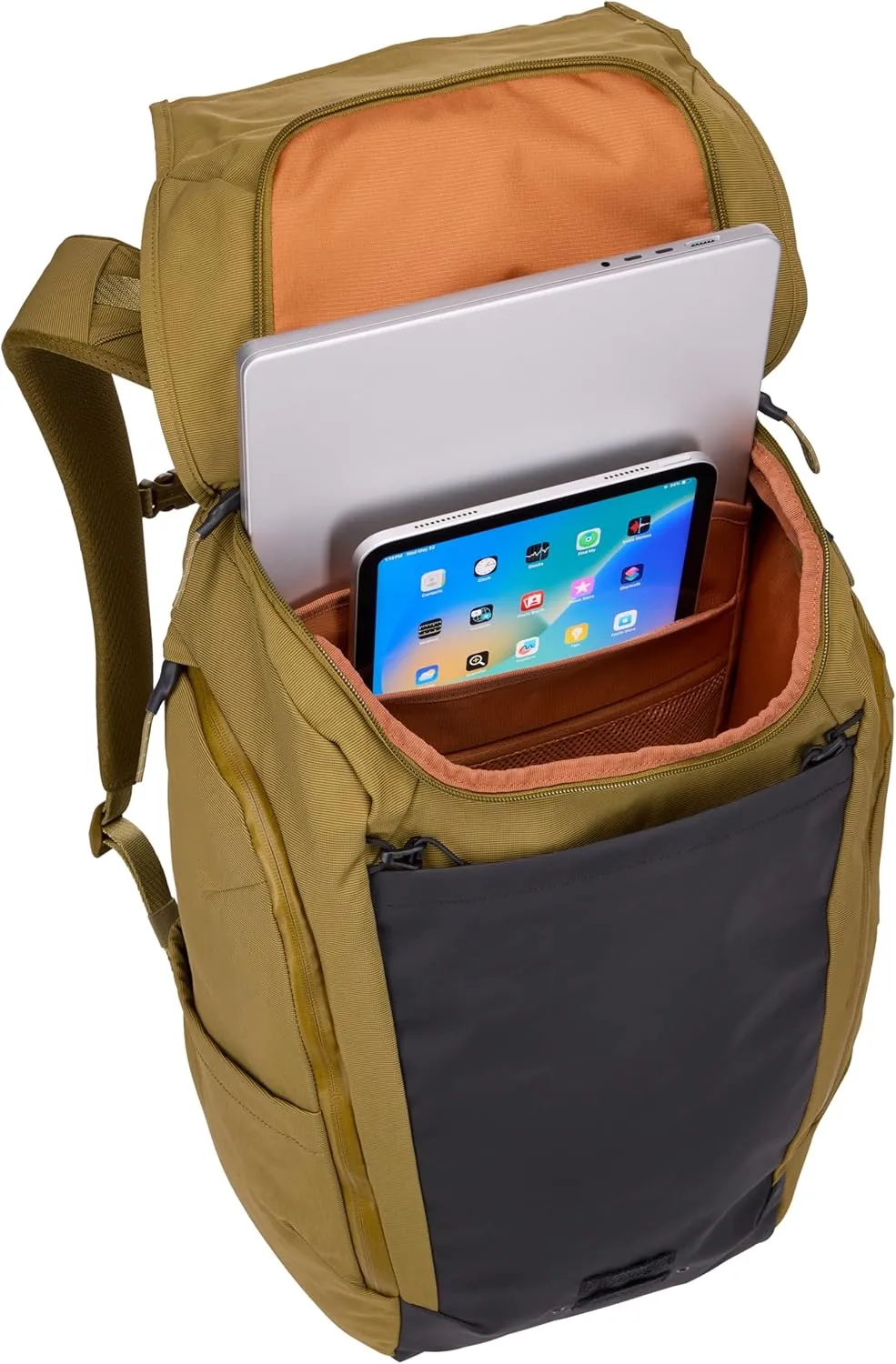 Thule Paramount Bike Commuter Backpack - 28L Capacity - Adjustable fit - 16" Padded Laptop Sleeve and 11" Tablet Pocket - Helmet Attachment - Accessible Side Phone Pocket - Taillight Loop