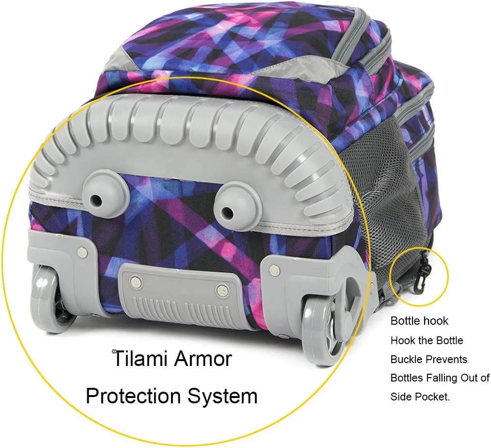 Tilami Kids Rolling Backpack 18 inch Boys and Girls Laptop Backpack, Patterns