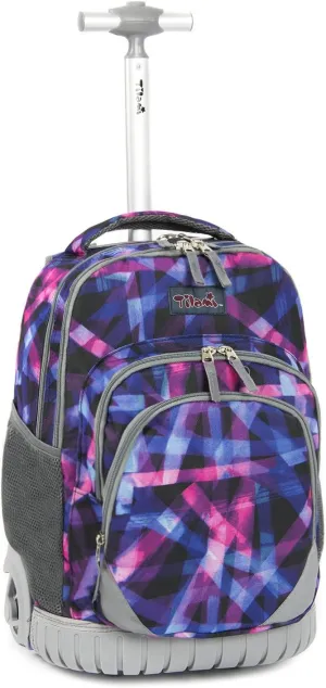 Tilami Kids Rolling Backpack 18 inch Boys and Girls Laptop Backpack, Patterns