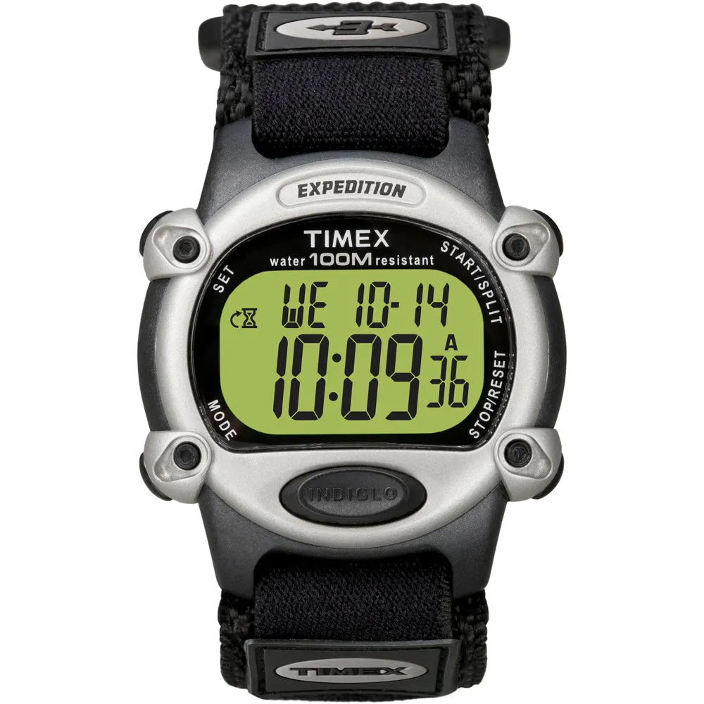 Timex Expedition Mens Chrono Alarm Timer Silver-Black