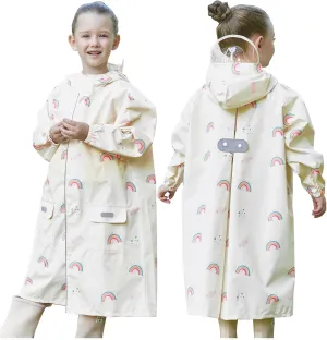 Toddler Kids Raincoat Boys Girls Rain Jacket Waterproof Rain Poncho Reusable Outwear Rainwear Rain Suit 2XL/10-12 Years