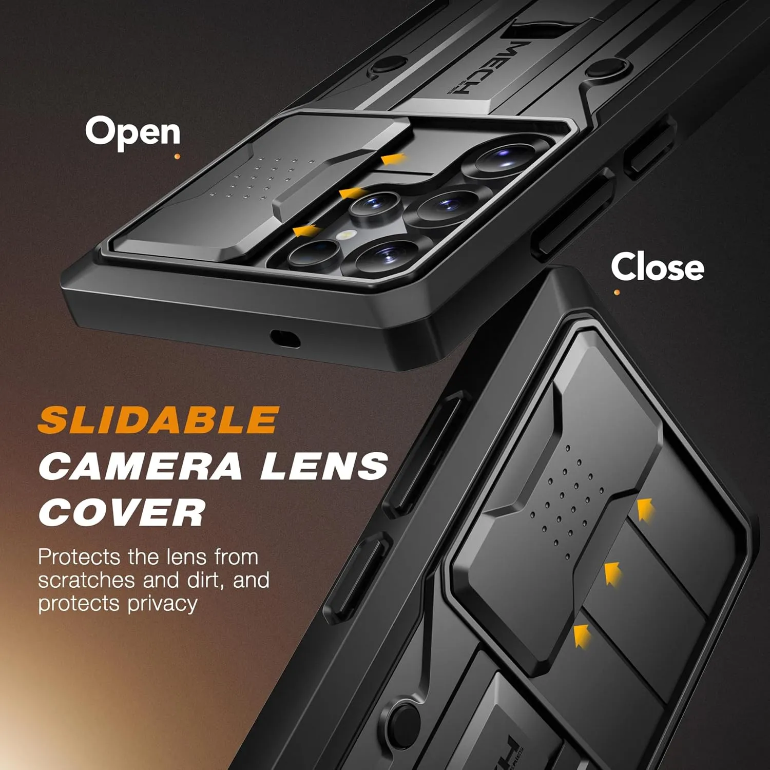 TONGATE for Samsung Galaxy S25 Ultra Case, [with Privacy Screen Protector & Slide Camera Cover] [2 Front Frames] Full-Body Heavy Duty S25 Ultra Case with Stand & Belt Clip Holster, Black Privacy Film