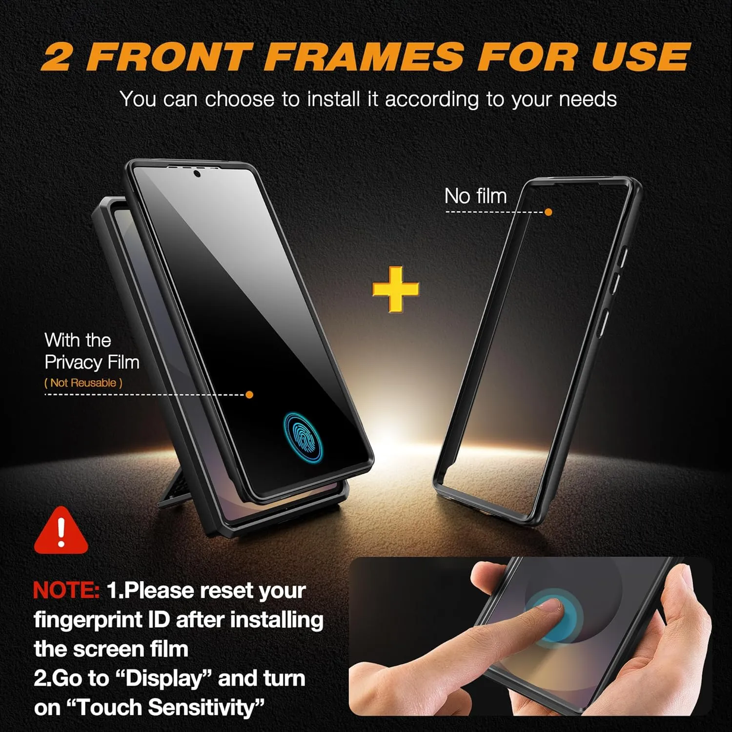 TONGATE for Samsung Galaxy S25 Ultra Case, [with Privacy Screen Protector & Slide Camera Cover] [2 Front Frames] Full-Body Heavy Duty S25 Ultra Case with Stand & Belt Clip Holster, Black Privacy Film
