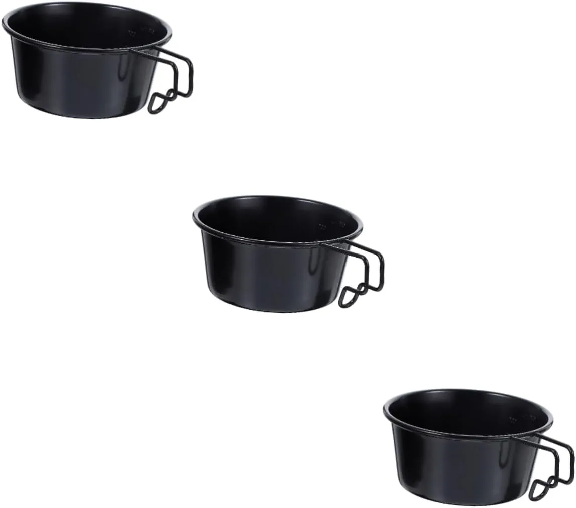 TOYANDONA 3pcs Outdoor Camping Supply Collapsible Stainless Steel Bowl Handle Easy-clean Multi-purpose Soup Bowl
