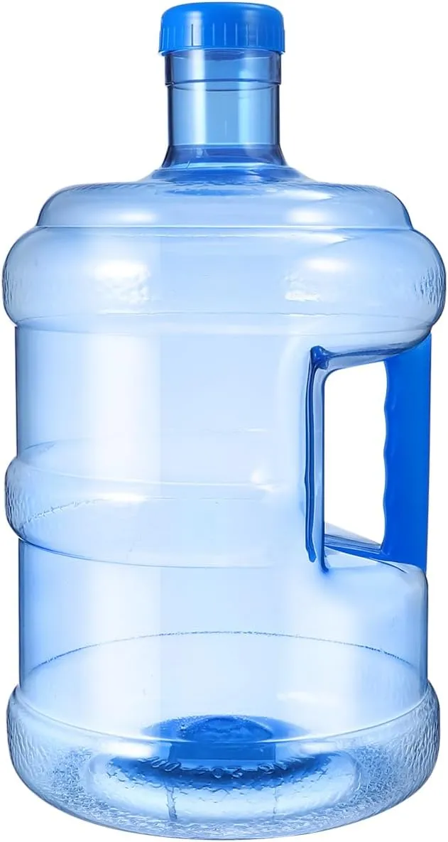 TOYANDONA Reusable Water Bottle with Screw Cap Carry Handle, 5L Large Capacity Water Bottle Jug Container for Camping Outdoor Travel Sports