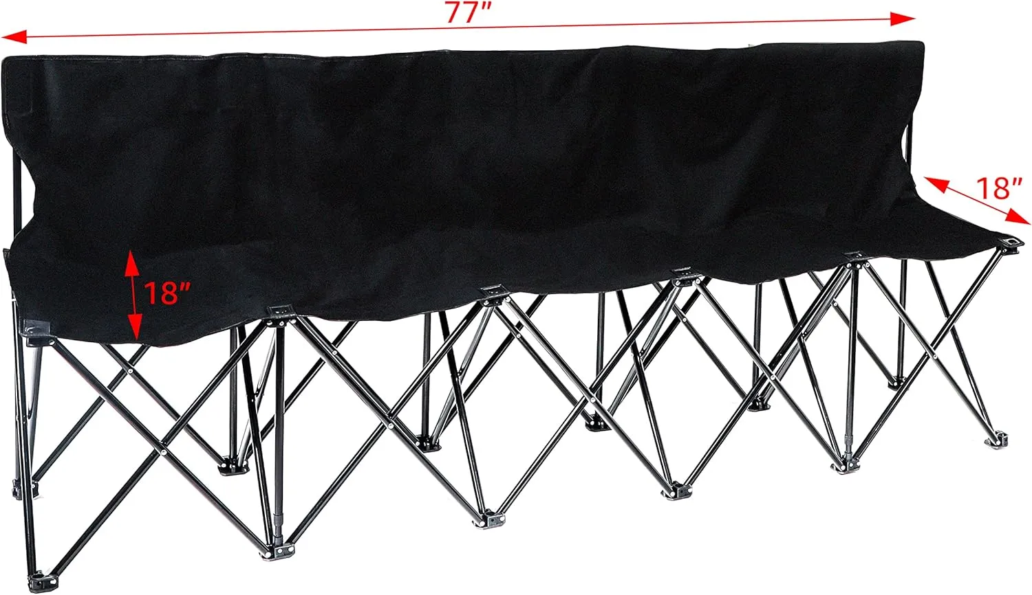 Trademark Innovations Portable 5-Seater Folding Team Sports Sideline Bench (Black)