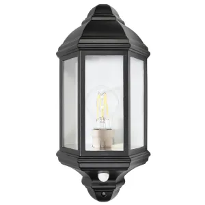 Traditional PIR Sensor Outdoor Wall Light with Matt Black Metal Die-Cast Frame