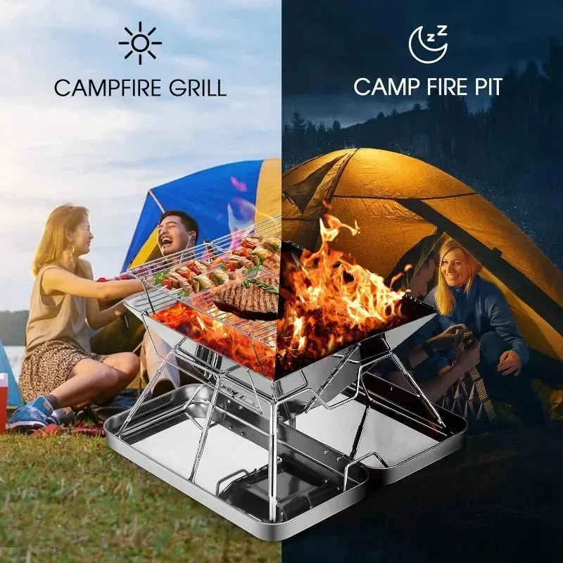 TrailBlaze Foldable Campfire BBQ Set