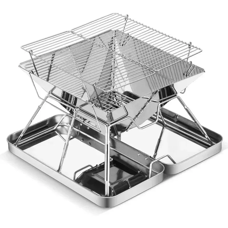 TrailBlaze Foldable Campfire BBQ Set