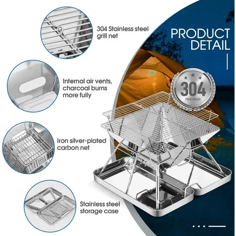 TrailBlaze Foldable Campfire BBQ Set
