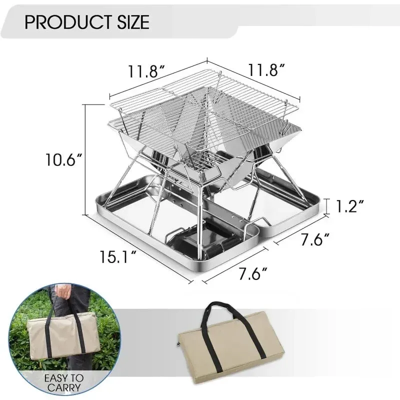 TrailBlaze Foldable Campfire BBQ Set