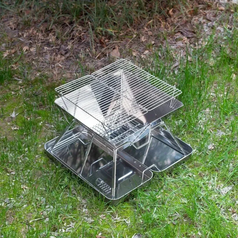 TrailBlaze Foldable Campfire BBQ Set