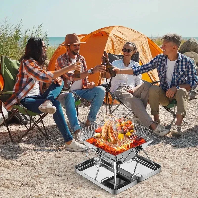 TrailBlaze Foldable Campfire BBQ Set