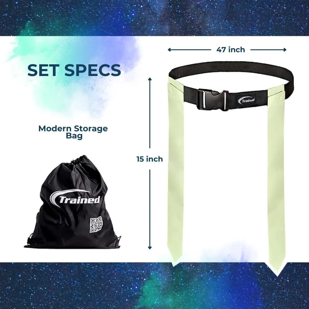 Trained Glow in the Dark Flag Football Set – 2-Man Adjustable Flag Football Belts with Flags – Outdoor Flag Football Gear