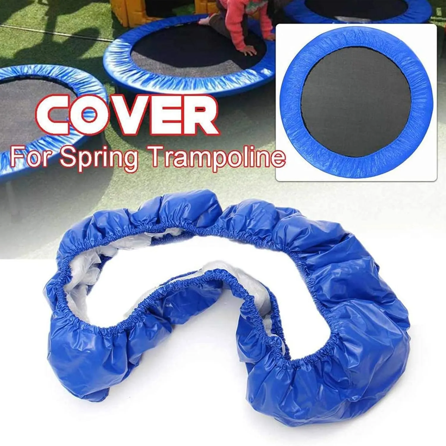 Trampoline Replacement Cover, Trampoline Surround Pad, 32" 36" 38" 40" 45" 48" 50" 54" 60" Safety Guard Spring Cover Edge Protection, UV-Resistant, Tear-Resistant Trampoline Accessories