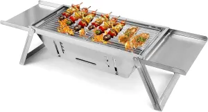 Travel-Friendly Charcoal Grill, Compact Folding BBQ Grill for Outdoor Cooking, Camping & Backyard