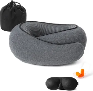 Travel Pillow, Memory Foam Neck Pillow Head Support Soft Pillow for Sleeping Rest Offices, Airplane Car and Home Use