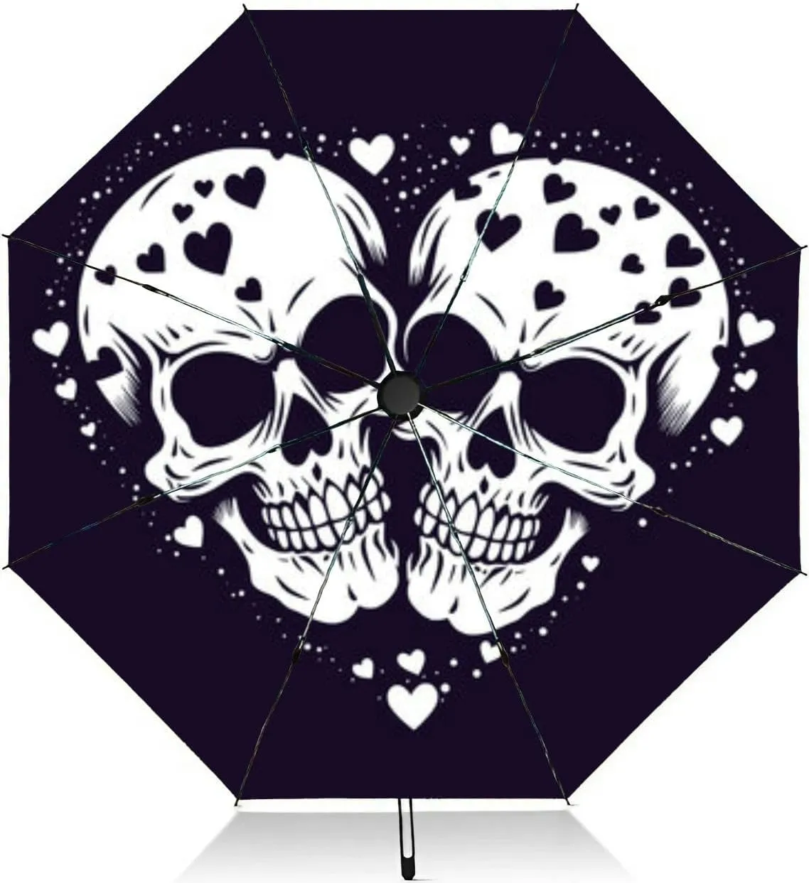 Travel Umbrella for Rain Windproof a broken heart stitched together ani valentine grunge Automatic Cute Portable Compact Umbrella for Women Purse Backpack Car Black Sun UV Protection