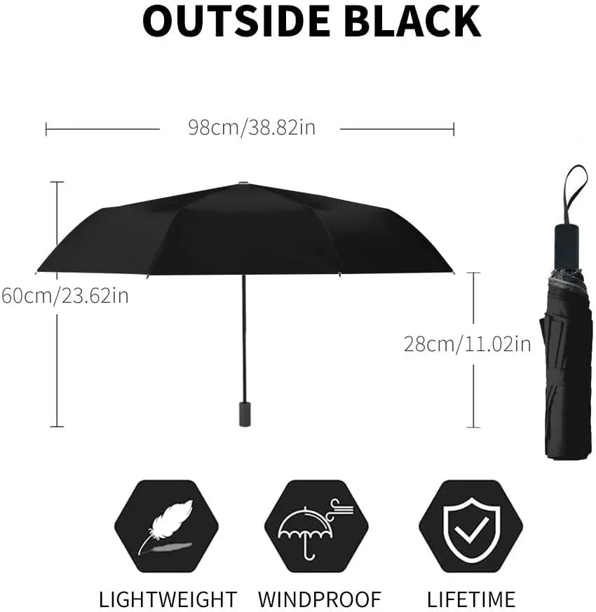 Travel Umbrella for Rain Windproof apple Generative Automatic Cute Portable Compact Umbrella for Women Purse Backpack Car Black Sun UV Protection