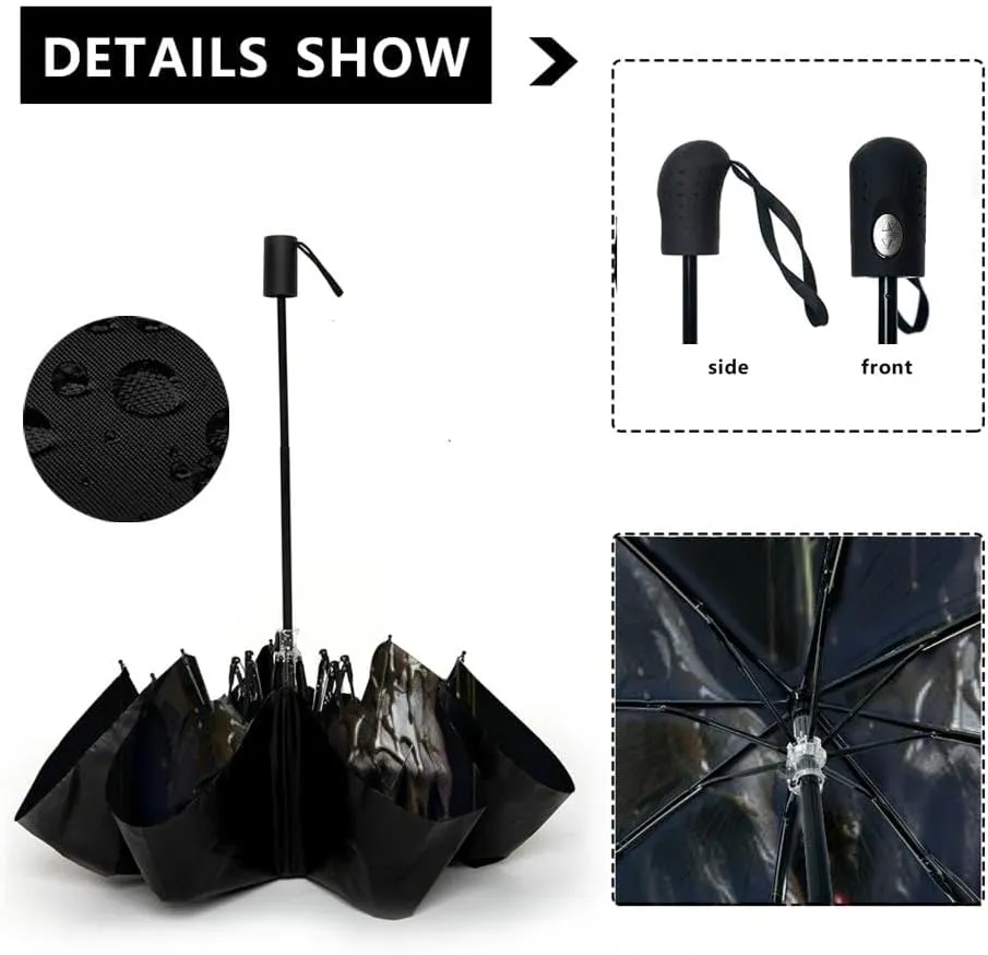 Travel Umbrella for Rain Windproof gothic valentine couple love Automatic Cute Portable Compact Umbrella for Women Purse Backpack Car Black Sun UV Protection