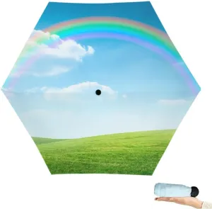 Travel Umbrella for Rain Windproof Sky Cloud Sky Cloudscape Sunset Overcast Automatic Cute Portable Compact Umbrella for Women Purse Backpack Car Black Sun UV Protection