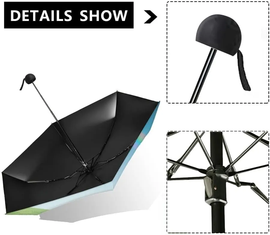 Travel Umbrella for Rain Windproof Sky Cloud Sky Cloudscape Sunset Overcast Automatic Cute Portable Compact Umbrella for Women Purse Backpack Car Black Sun UV Protection