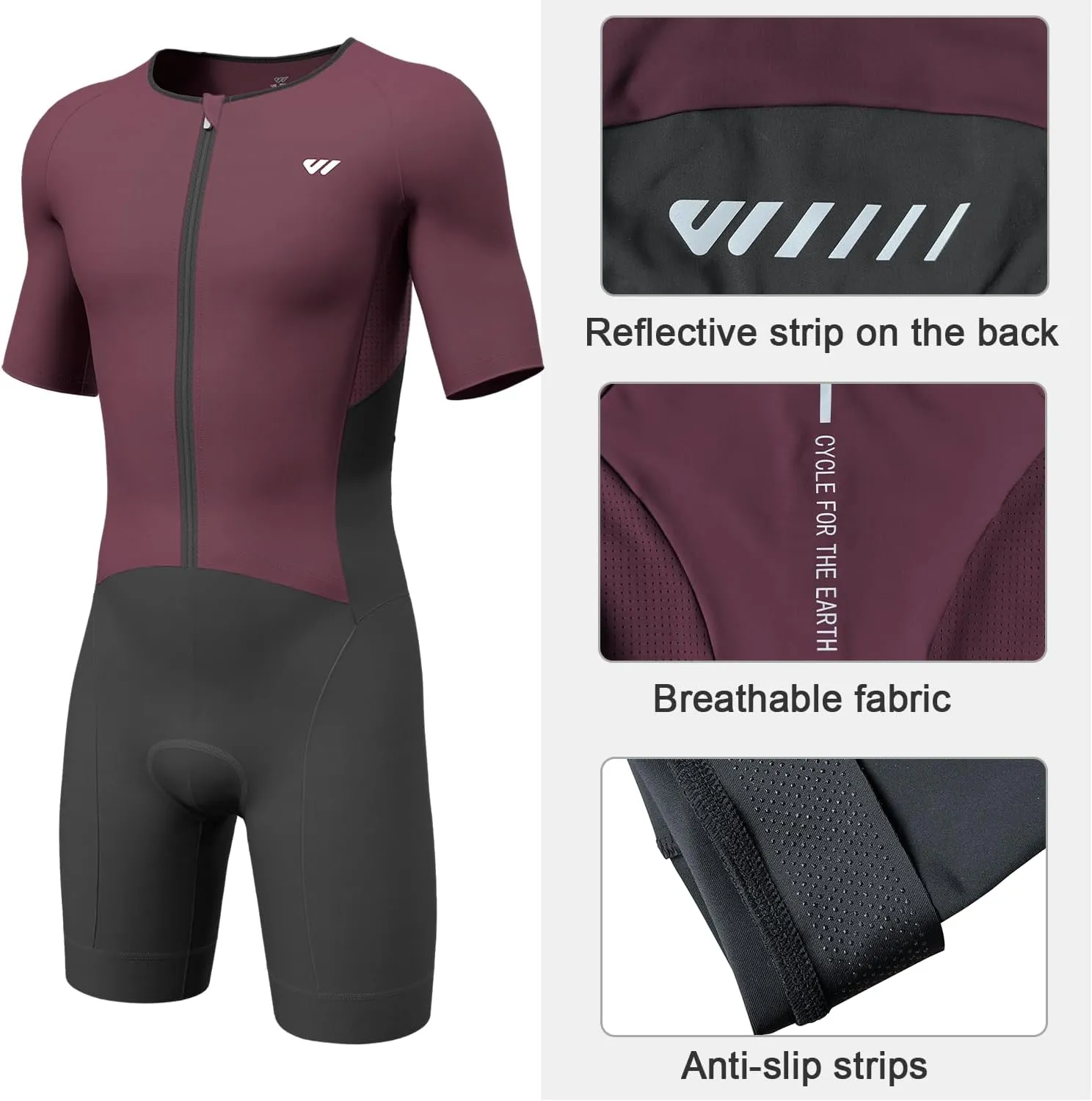 Triathlon Suits Mens,High Elasticity Breathable Quick-qrying Trisuit Race‌ Skinsuits Cycling Swimskin Bike Swim Run