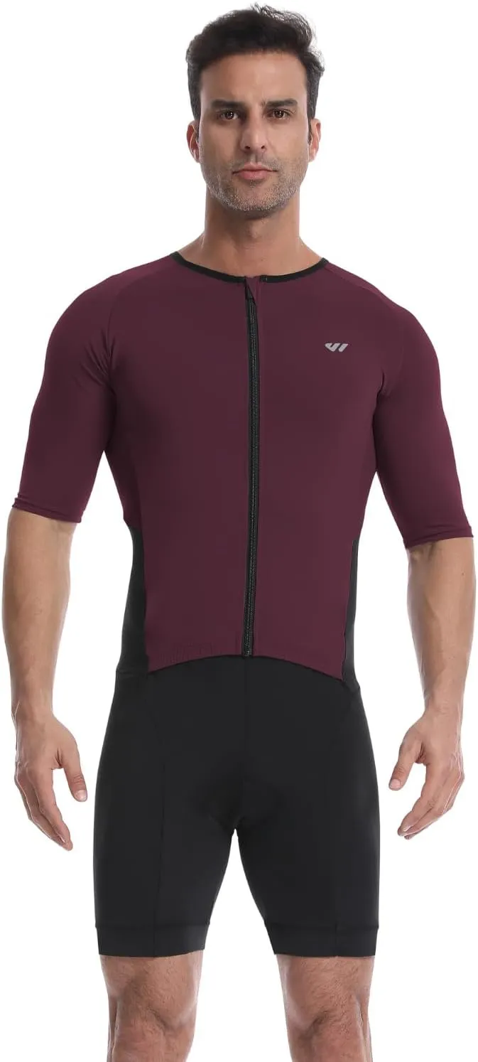Triathlon Suits Mens,High Elasticity Breathable Quick-qrying Trisuit Race‌ Skinsuits Cycling Swimskin Bike Swim Run