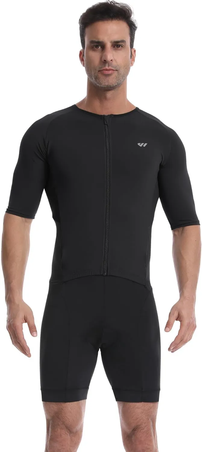 Triathlon Suits Mens,High Elasticity Breathable Quick-qrying Trisuit Race‌ Skinsuits Cycling Swimskin Bike Swim Run