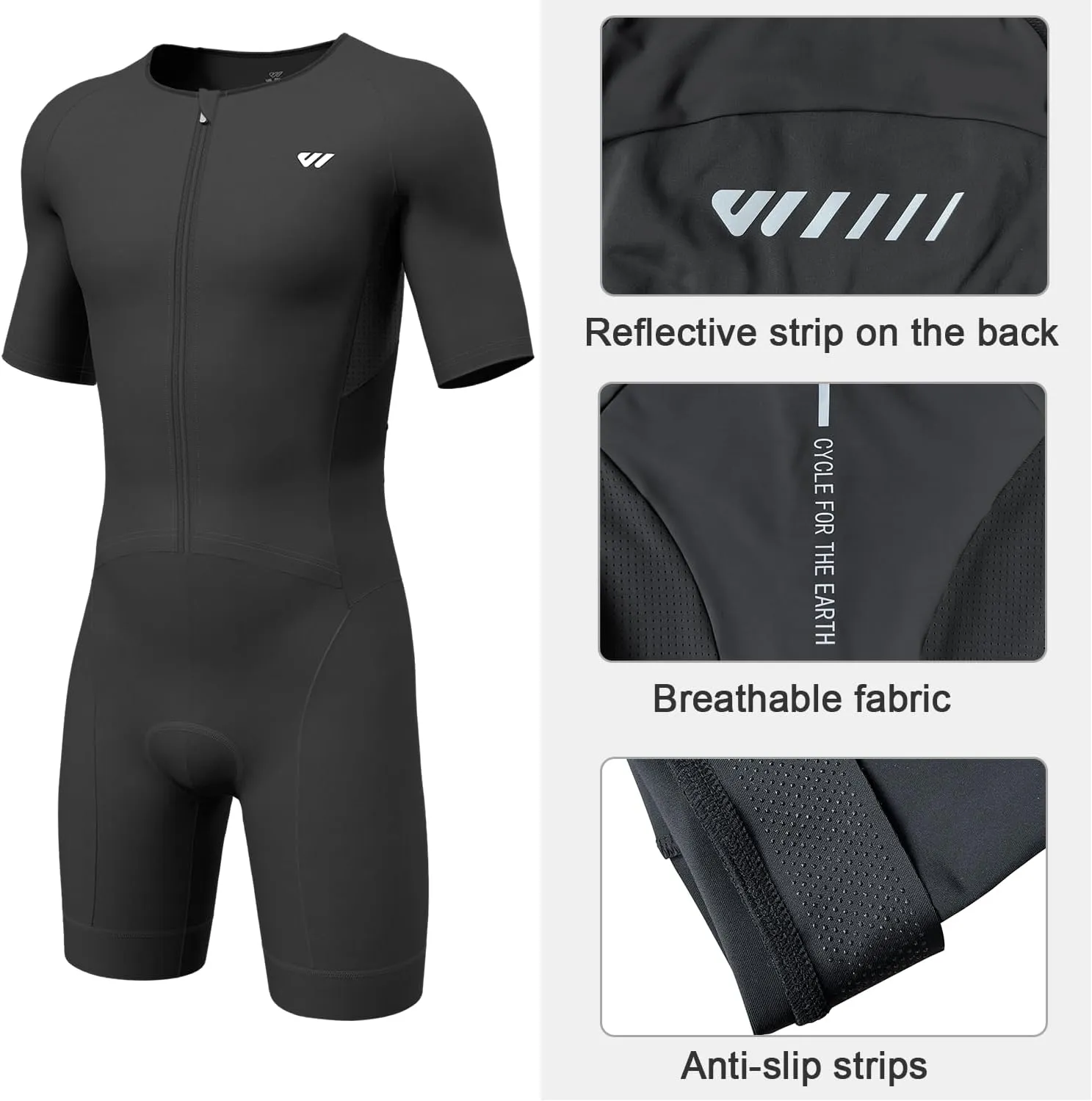 Triathlon Suits Mens,High Elasticity Breathable Quick-qrying Trisuit Race‌ Skinsuits Cycling Swimskin Bike Swim Run