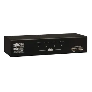Tripp Lite 4-Port Desktop KVM Switch, USB-B, VGA HD15 Input, USB Keyboard & Mouse Inputs, 3-Year Warranty (B006-VU4-R)