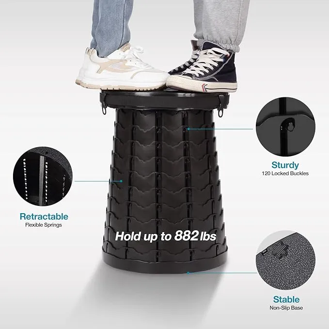 TRIPTIPS Upgrade XXL Retractable Portable Toilet for Camping Height Adjustable Travel Toilet Foldable Camping Toilet Portable Toilet for Adults and Kids, Collapsible Stool