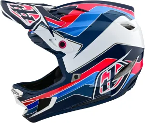 Troy Lee Designs D4 Polyacrylite Adult Mountain Bike Downhill BMX Helmet W/MIPS, Block Blue/White, X-Large