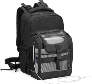 Trunab Portable Oxygen Concentrator Carrying Backpack, POC Bag with Transparent Cover & Multiful Pockets Compatible with Inogen one, Caire Freestyle Comfort, Oxygo, Philips SimplyGo Mini