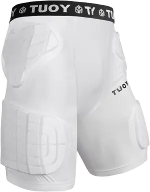 TUOY Adult Padded Compression Shorts 5-Pad Football Girdle Hip Thigh Protector