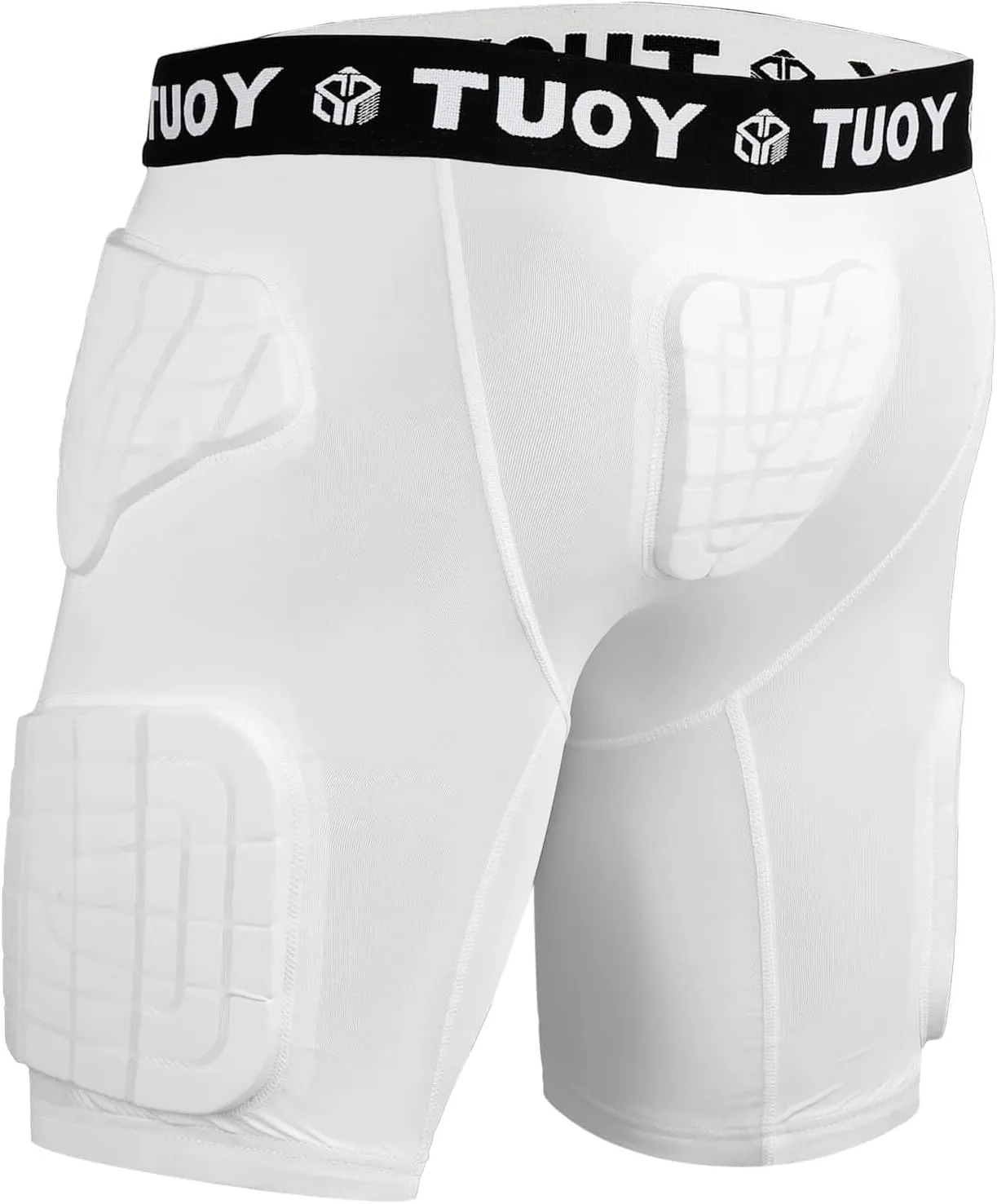 TUOY Adult Padded Compression Shorts 5-Pad Football Girdle Hip Thigh Protector