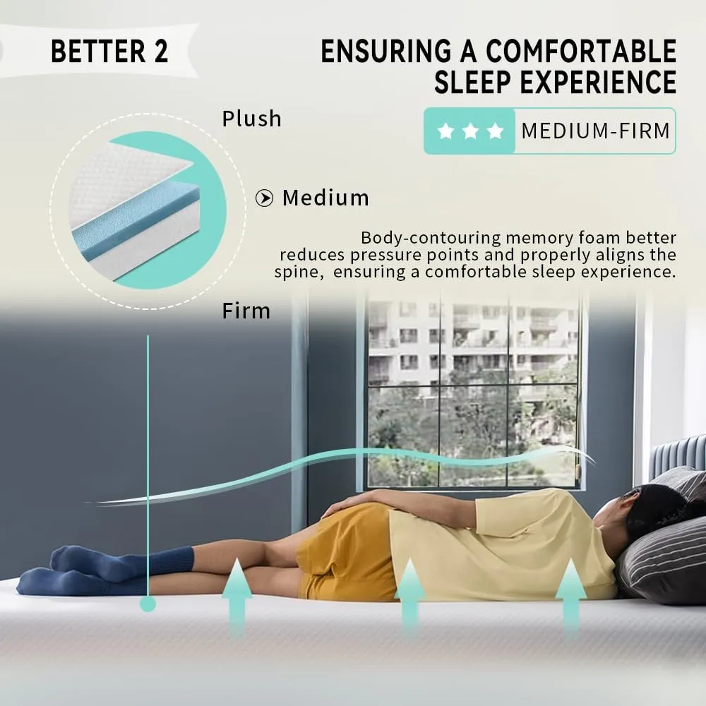 Twin Mattress for Kids Adults 5 Inch Gel Memory Foam [Premium Version] Medium-Firm, Twin Size Mattresses, Bed in a Box, Fiberglass Free, Cooling Sleep & Pressure Relief, Certified Safe Foams & Fabric